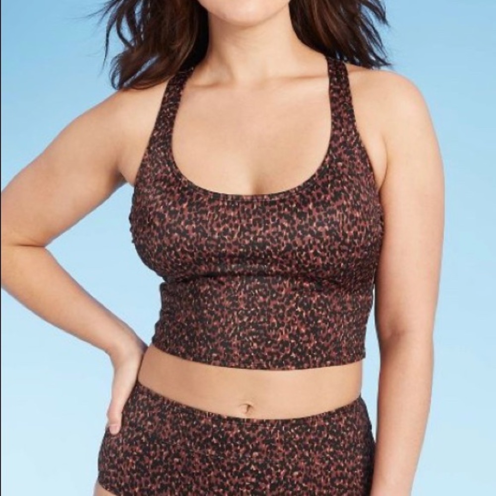 Women's Long Line Racerback Bikini Top New